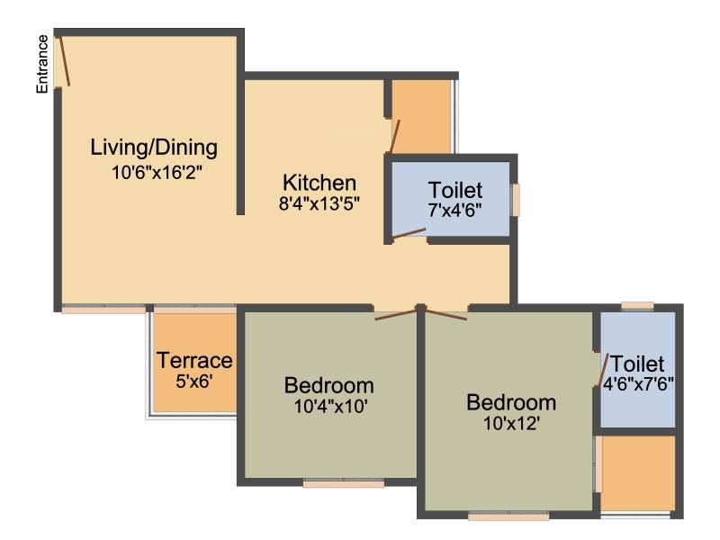 Prapti Estella (2BHK+2T (947 sq ft) 947 sq ft)