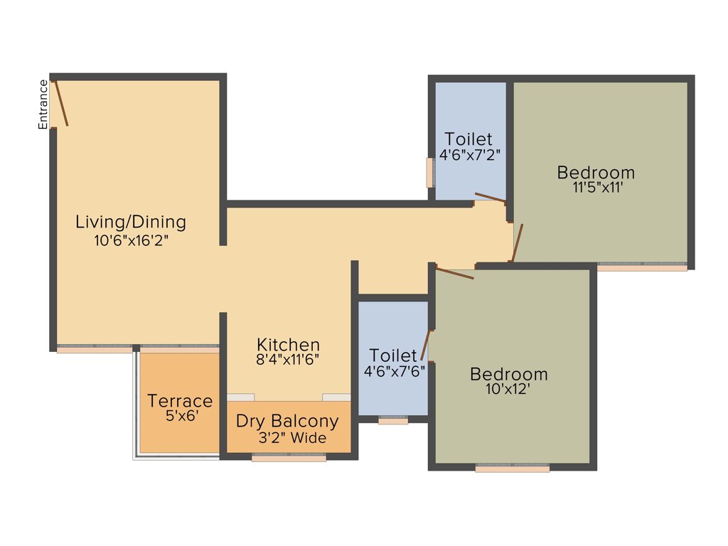 Prapti Estella (2BHK+2T (964 sq ft) 964 sq ft)