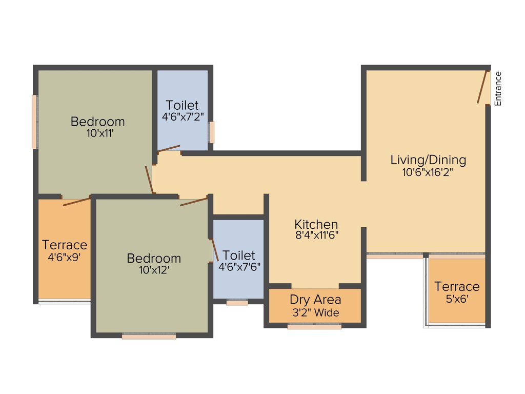 Prapti Estella (2BHK+2T (995 sq ft) 995 sq ft)