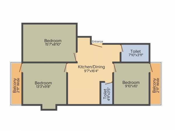 Siddhi Vinayak Vinayak Apartment 3 (3BHK+2T (1,022 sq ft) 1022 sq ft)