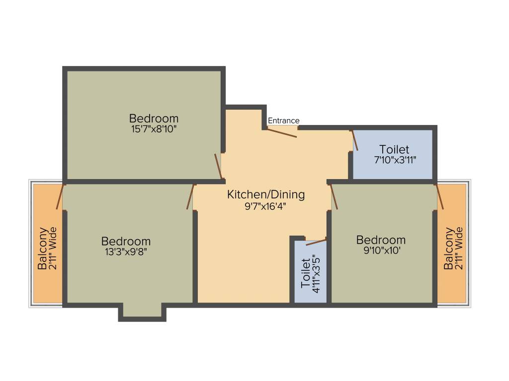 Siddhi Vinayak Vinayak Apartment 3 (3BHK+2T (1,022 sq ft) 1022 sq ft)