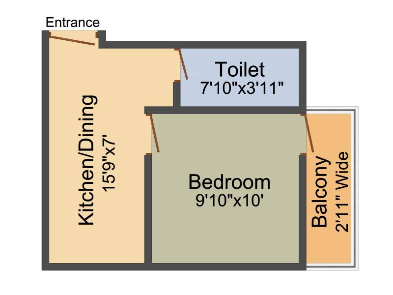 Siddhi Vinayak Vinayak Apartment 3 (1BHK+1T (432 sq ft) 432 sq ft)