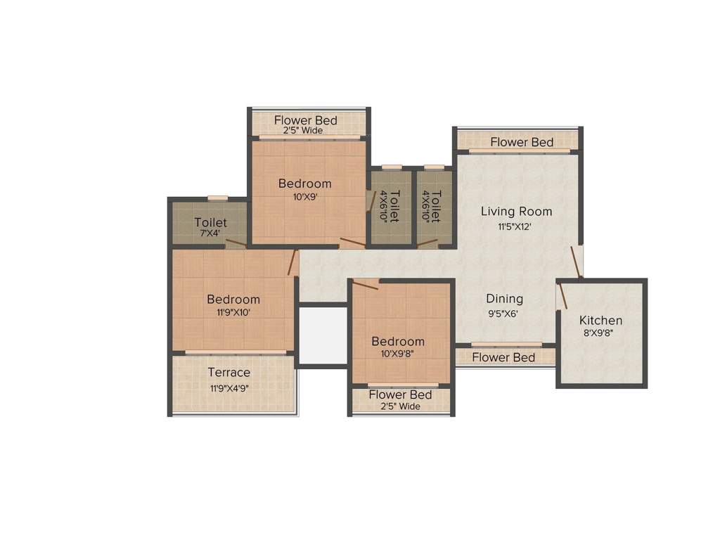 Concrete Sai Saakshaat (3BHK+3T (1950 sq ft) 1950 sq ft)