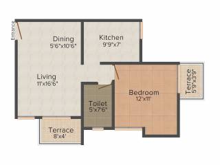 VTP Urban Soul (1BHK+1T (654 sq ft) 654 sq ft)