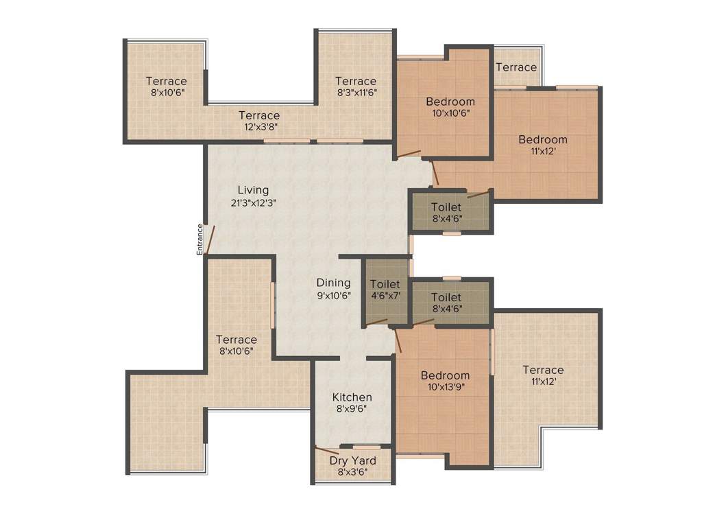 VTP Urban Soul (3BHK+3T (1103 sq ft) 1103 sq ft)