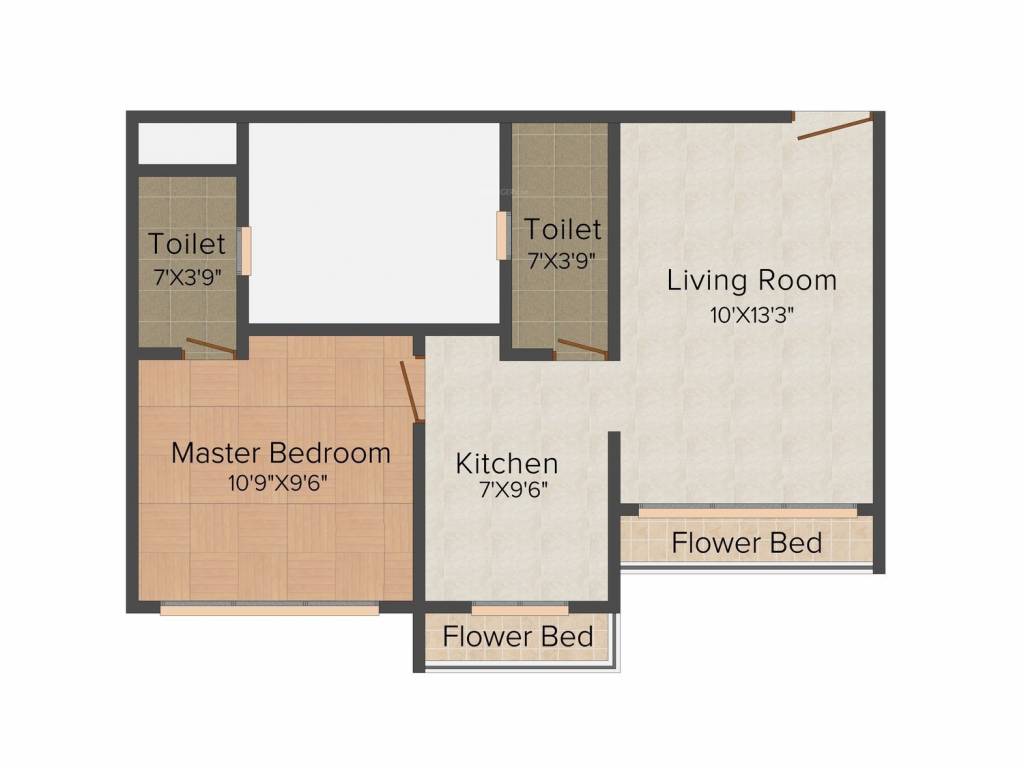 Pranjee Garden City (1BHK+2T (685 sq ft) 685 sq ft)