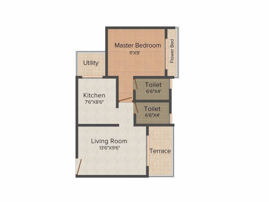 Pranjee Garden City (1BHK+2T (695 sq ft) 695 sq ft)