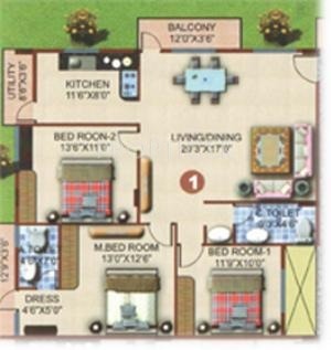 Vinoth Ushodaya Marvel (3BHK+2T (1,550 sq ft) 1550 sq ft)