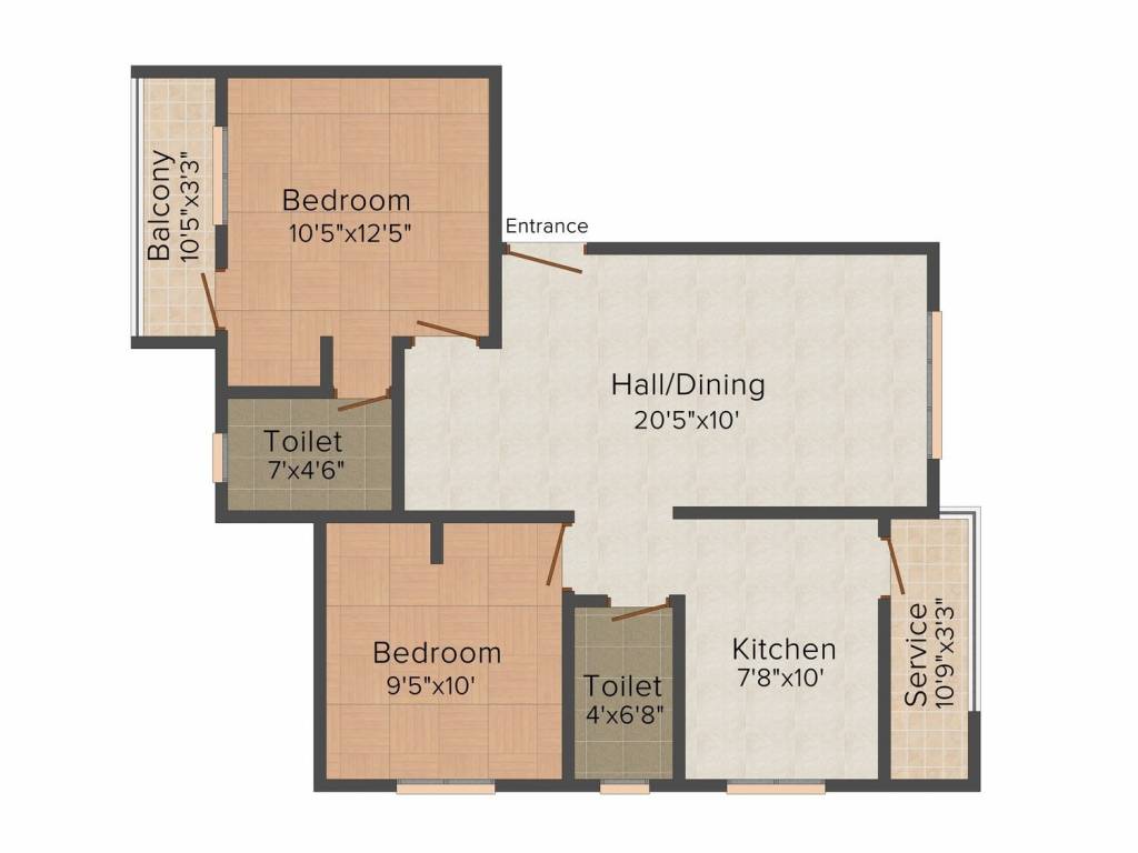 Ruby Residency (2BHK+2T (857 sq ft) 857 sq ft)