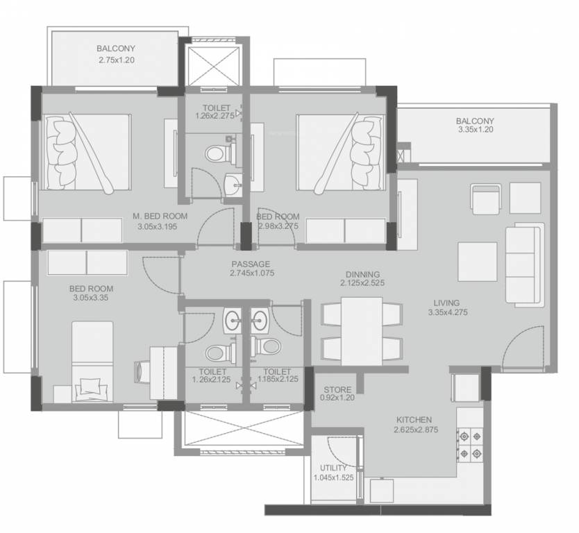 Godrej Eden G And H (3BHK+3T (798.68 sq ft) 798.68 sq ft) Godrej Eden G And H (3BHK+3T (798.68 sq ft) 798.68 sq ft)