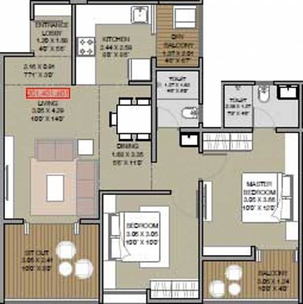 Majestique Euriska Building C (2BHK+2T (673.39 sq ft) 673.39 sq ft)