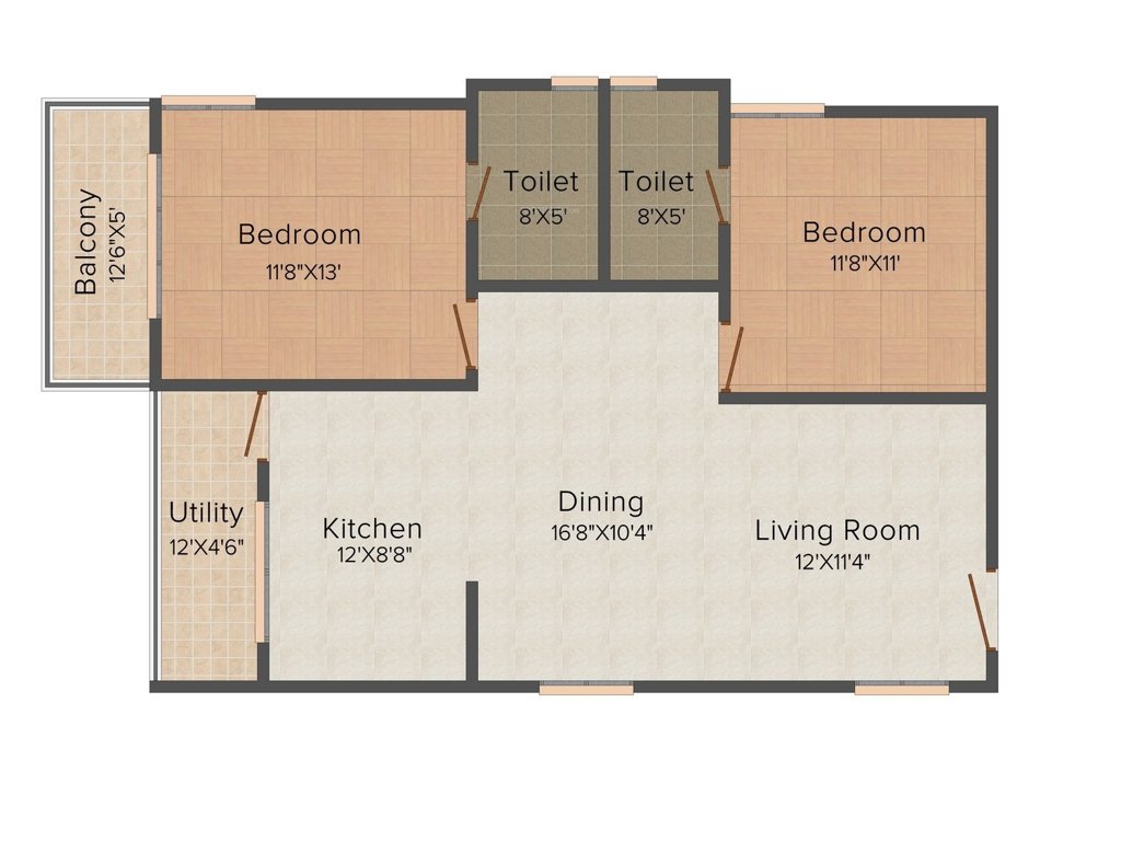 Midtown Rhythm (2BHK+2T (1,220 sq ft) 1220 sq ft)