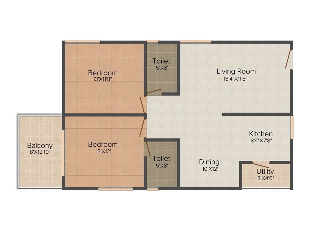 Midtown Rhythm (2BHK+2T (1,330 sq ft) 1330 sq ft)