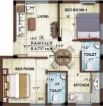 Avigna AHPL Eminence Apartment (2BHK+2T (737 sq ft) 737 sq ft)