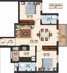 Green Aalam (2BHK+2T (928 sq ft) 928 sq ft)