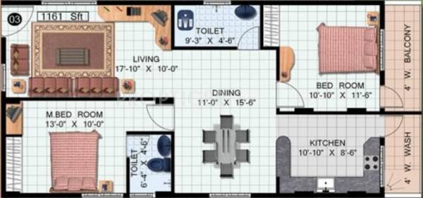 DSR Elegance (2BHK+2T (1,161 sq ft) 1161 sq ft) DSR Elegance (2BHK+2T (1,161 sq ft) 1161 sq ft)