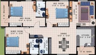 DSR Elegance (3BHK+3T (1,580 sq ft) 1580 sq ft) DSR Elegance (3BHK+3T (1,580 sq ft) 1580 sq ft)