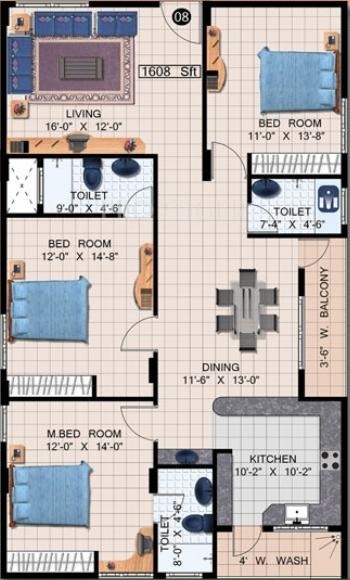 DSR Elegance (3BHK+3T (1,608 sq ft) 1608 sq ft) DSR Elegance (3BHK+3T (1,608 sq ft) 1608 sq ft)
