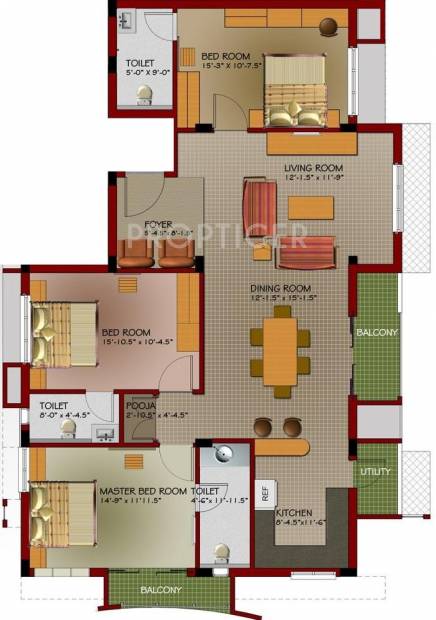 AKS Sunfields (3BHK+3T (1,870 sq ft)   Pooja Room 1870 sq ft)