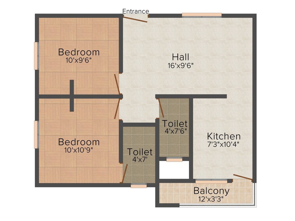 Ruby Homes (2BHK+2T (755 sq ft) 755 sq ft)
