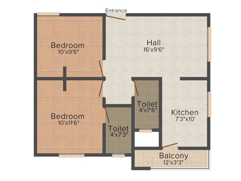 Ruby Homes (2BHK+2T (772 sq ft) 772 sq ft)