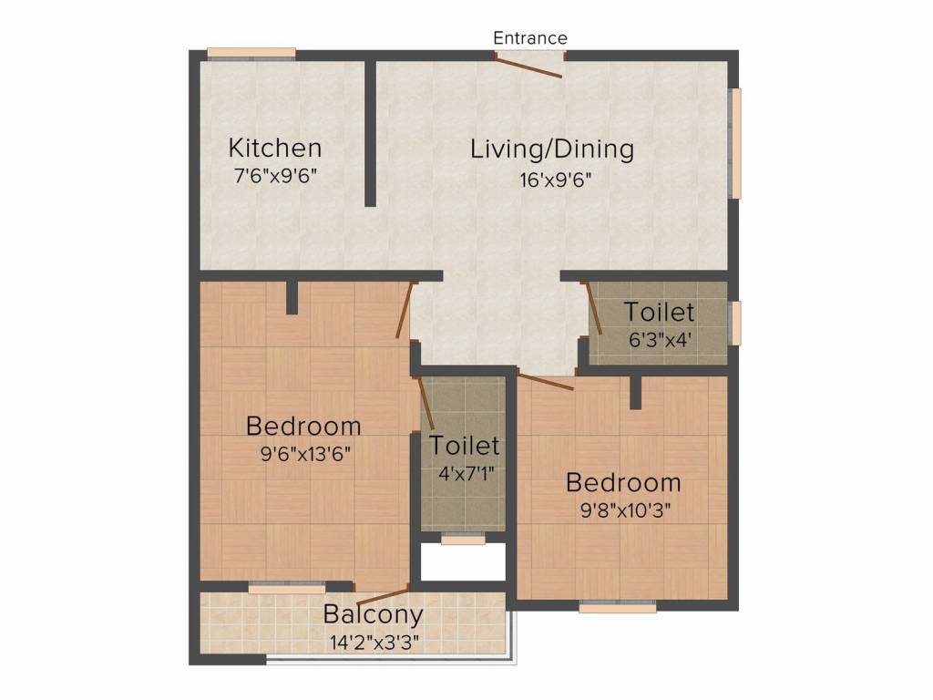 Ruby Homes (2BHK+2T (809 sq ft) 809 sq ft)