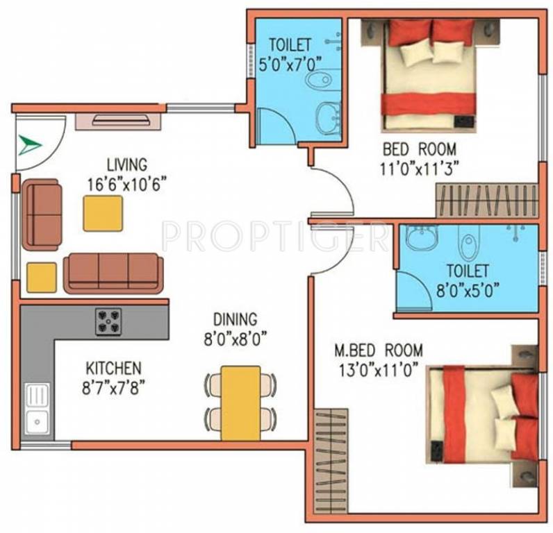 VKC Chourasia Pride (2BHK+2T (1,035 sq ft) 1035 sq ft) VKC Chourasia Pride (2BHK+2T (1,035 sq ft) 1035 sq ft)