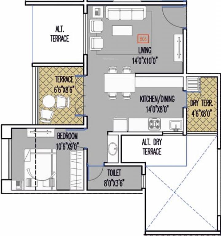 Mittal Sun Exotica Phase 2 (1BHK+1T (382.98 sq ft) 382.98 sq ft)