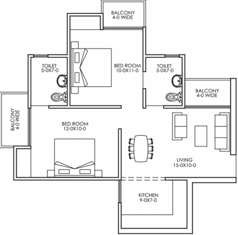 690 sq ft 2 BHK 2T Apartment for Sale in The Antriksh Group Experia ...