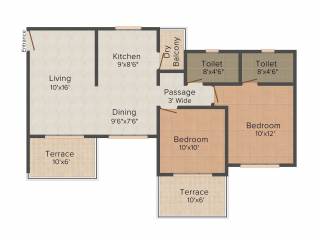 Fortune Aristolia (2BHK+2T (1085 sq ft) 1085 sq ft) Fortune Aristolia (2BHK+2T (1085 sq ft) 1085 sq ft)