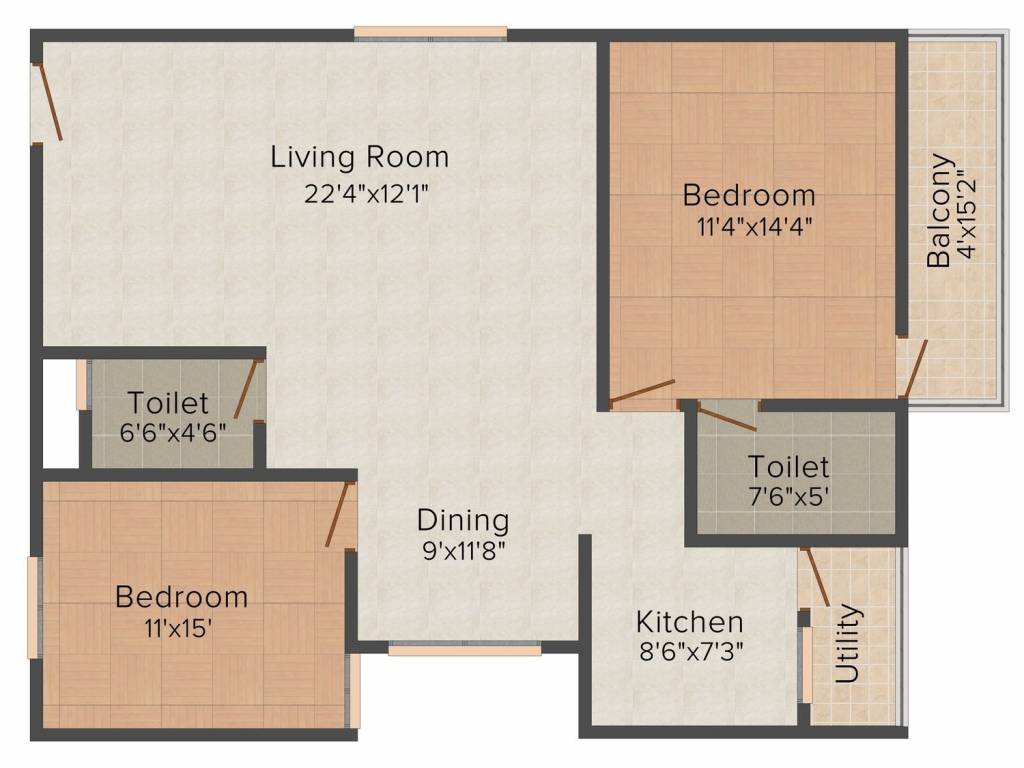 SLV Enclave (2BHK+2T (1,241 sq ft) 1241 sq ft)