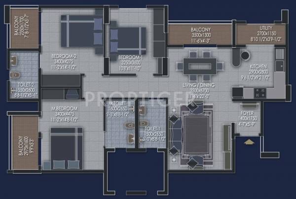 Sobha Garrison (3BHK+3T (1,500 sq ft) 1500 sq ft) Sobha Garrison (3BHK+3T (1,500 sq ft) 1500 sq ft)