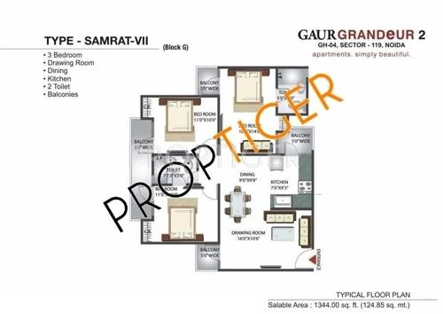 Gaursons Grandeur 2 (3BHK+2T (1,344 sq ft) 1344 sq ft) Gaursons Grandeur 2 (3BHK+2T (1,344 sq ft) 1344 sq ft)