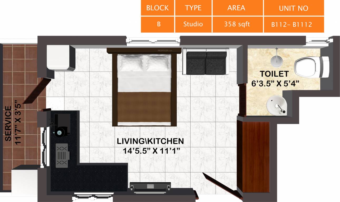 Vijay Raja Exurb (1BHK+1T (358 sq ft) 358 sq ft)