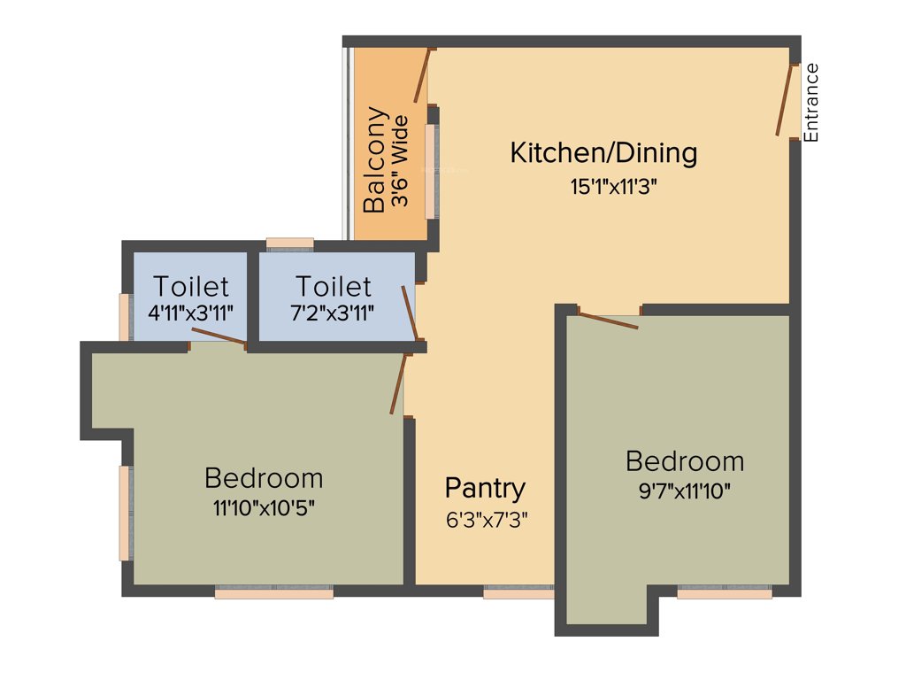 B S Byooklyn (2BHK+2T (860 sq ft) 860 sq ft)