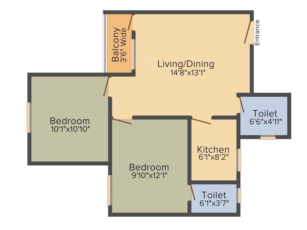 B S Byooklyn (2BHK+2T (850 sq ft) 850 sq ft)