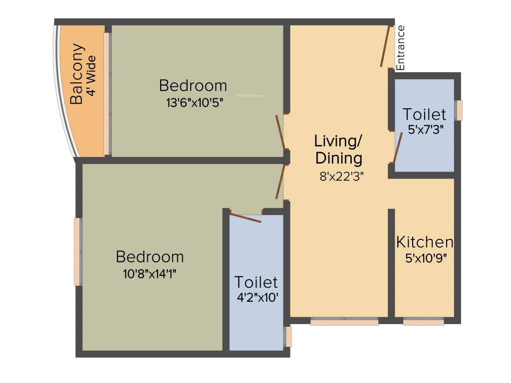 MCK Pratibha Enclave (2BHK+2T (970 sq ft) 970 sq ft)