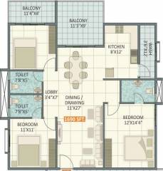 Ruchira Iris (3BHK+3T (1,690 sq ft) 1690 sq ft) Ruchira Iris (3BHK+3T (1,690 sq ft) 1690 sq ft)