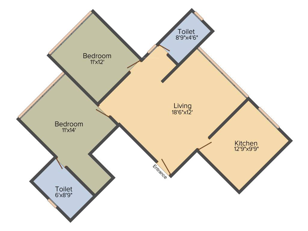 RNA NG Eclat (2BHK+2T (863 sq ft) 863 sq ft)