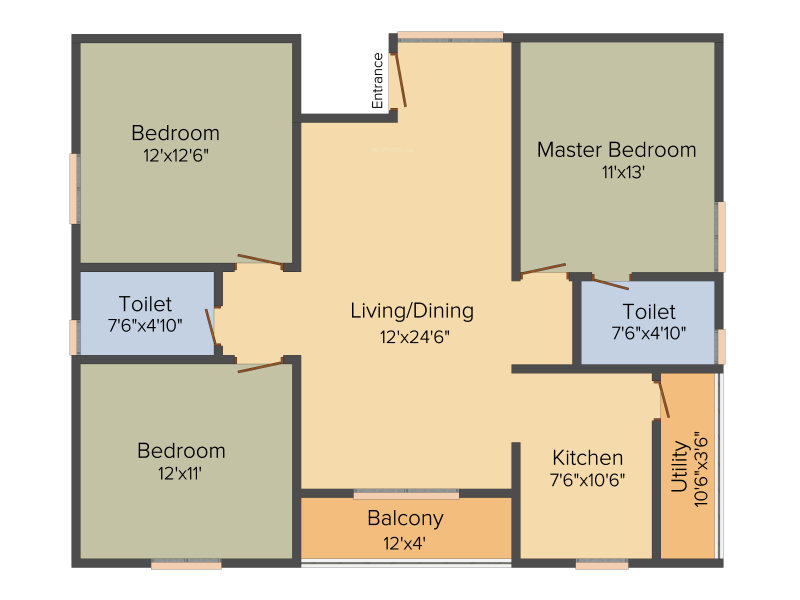 Sanjeevini Sanctuary (3BHK+2T (1,349 sq ft) 1349 sq ft)