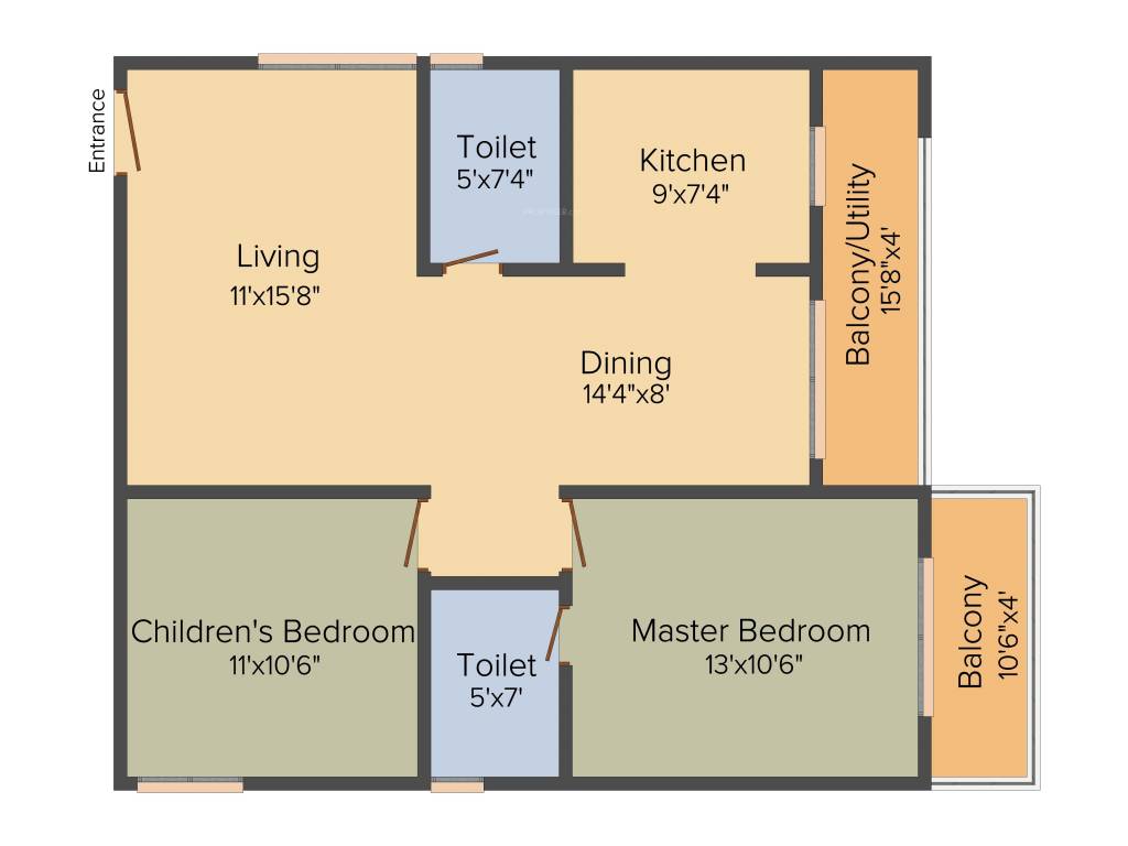 Sanjeevini Sanctuary (2BHK+2T (1,111 sq ft) 1111 sq ft)