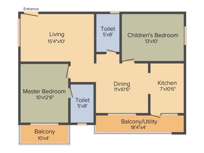 Sanjeevini Sanctuary (2BHK+2T (1,145 sq ft) 1145 sq ft)