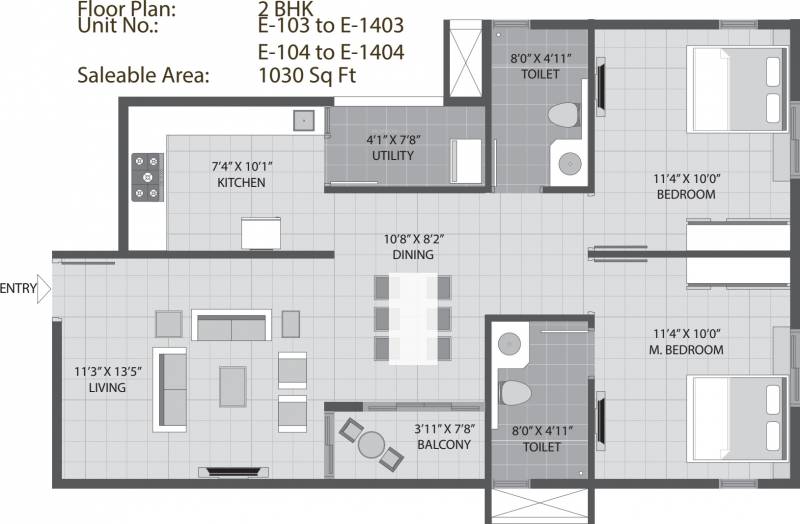 Arvind Sporcia (2BHK+2T (1,030 sq ft) 1030 sq ft) Arvind Sporcia (2BHK+2T (1,030 sq ft) 1030 sq ft)