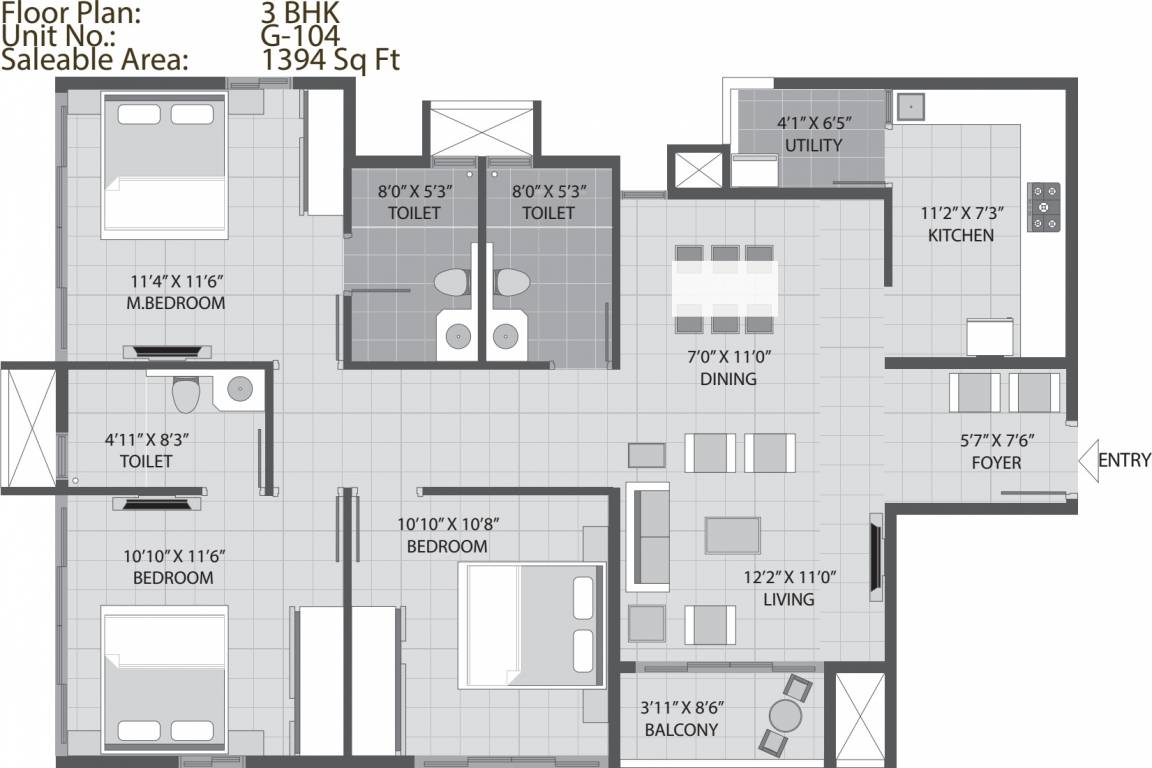 Arvind Sporcia (3BHK+3T (1,394 sq ft) 1394 sq ft) Arvind Sporcia (3BHK+3T (1,394 sq ft) 1394 sq ft)