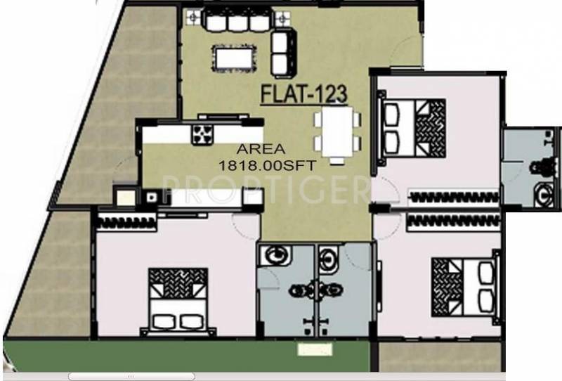 Mahaveer Carnation (3BHK+3T (1,818 sq ft) 1818 sq ft)