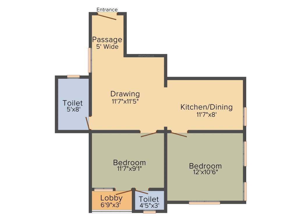 Ganpati Teen Kanya (2BHK+2T (774 sq ft) 774 sq ft)