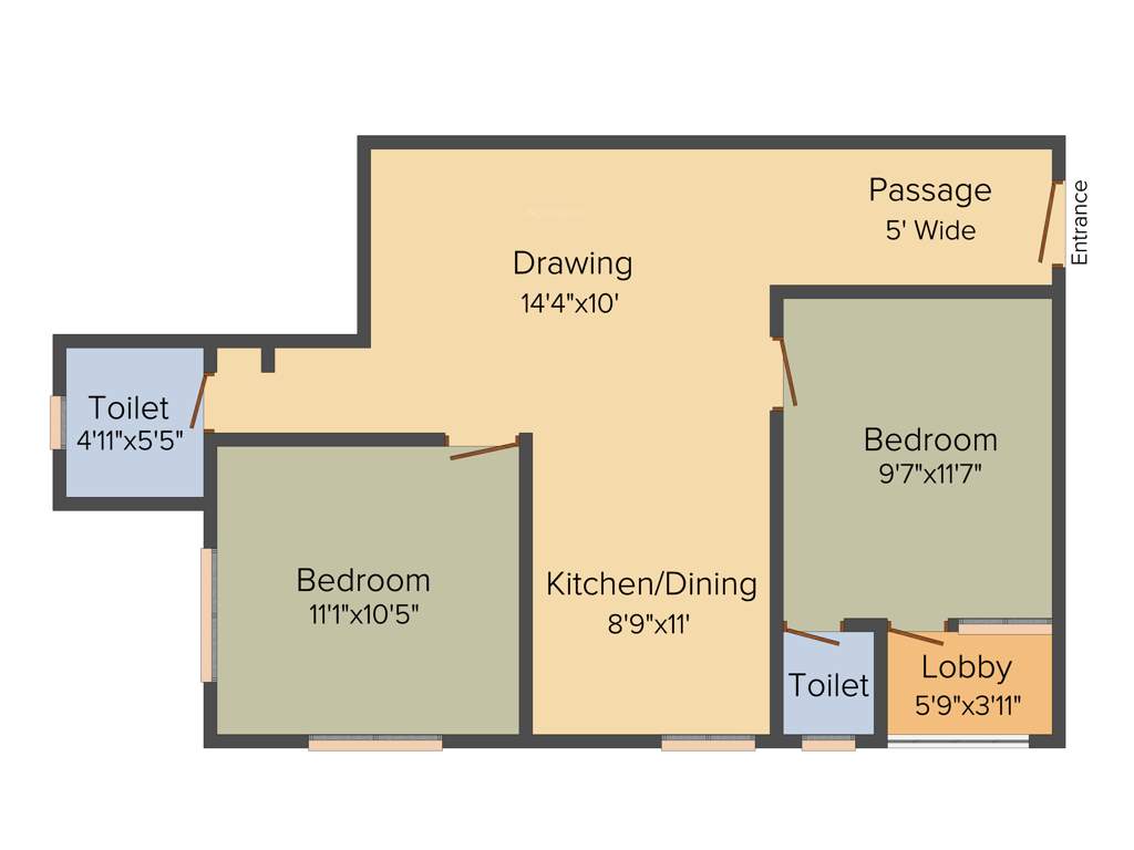 Ganpati Teen Kanya (2BHK+2T (812 sq ft) 812 sq ft)