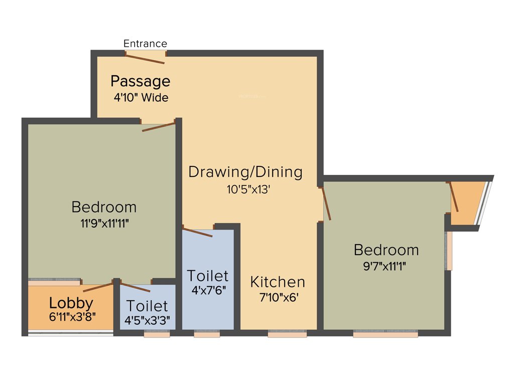 Ganpati Teen Kanya (2BHK+2T (736 sq ft) 736 sq ft)