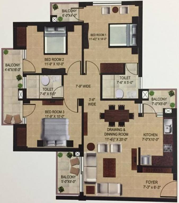 Alliance Uptown Skylla (3BHK+2T (1,355 sq ft) 1355 sq ft) Alliance Uptown Skylla (3BHK+2T (1,355 sq ft) 1355 sq ft)