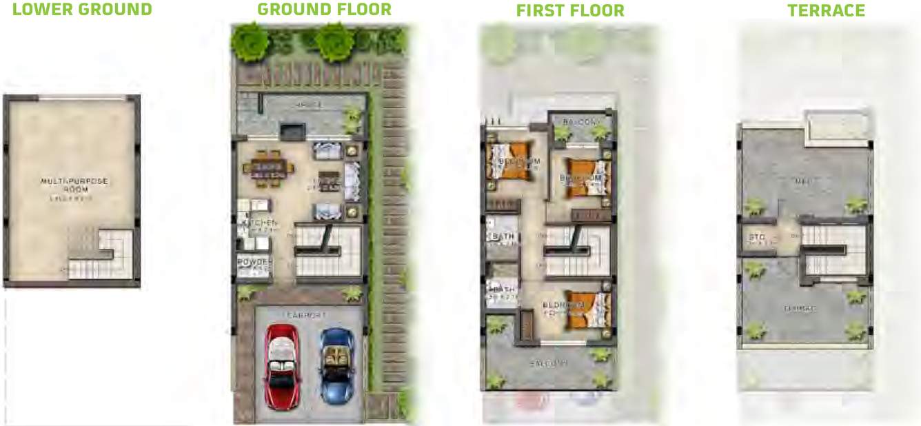 Damac Aquilegia At Akoya Oxygen Cavalli Villas Phase 2 (3BHK+3T (2,829 sq ft) 2829 sq ft)